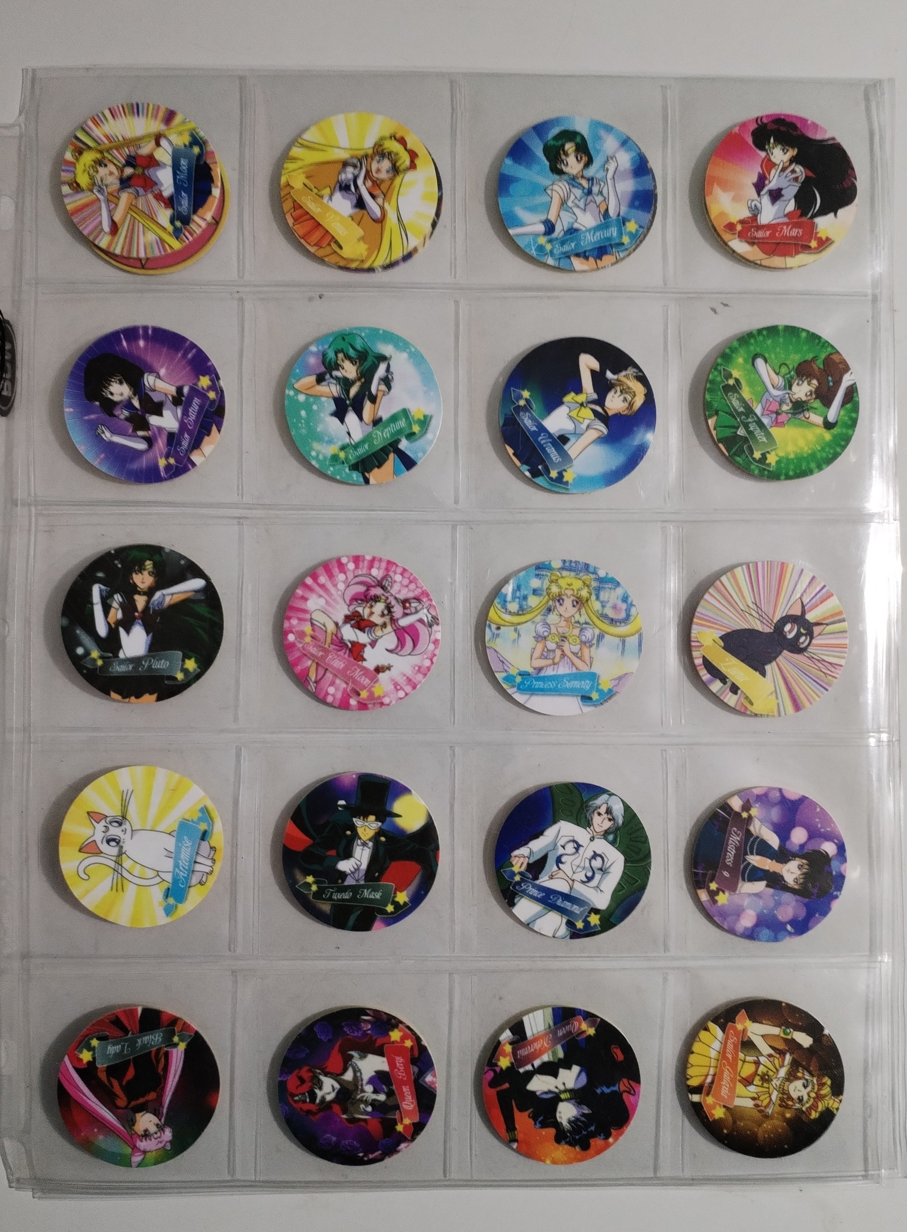 Carpeta Trading cards + colección de tazos Sailor Moon